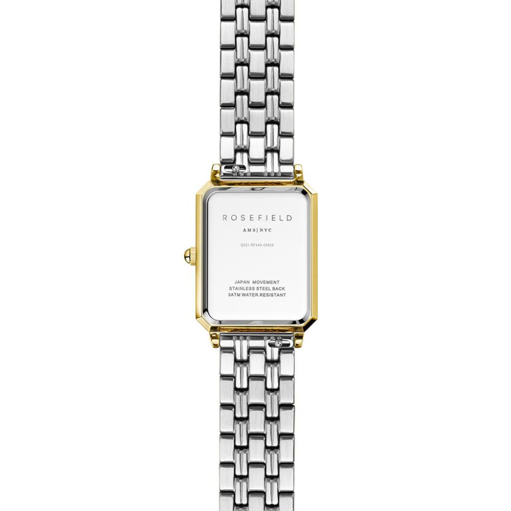 ROSEFIELD The Octagon White Sunray 23x29mm Two Tone Gold Stainless Steel Bracelet OWSSSG-O48