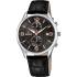 FESTINA Timeless Chronograph Black Rose Gold Dial 42mm Silver Stainless Steel Black Leather Strap F6855/7 - 0