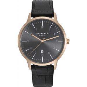 PIERRE CARDIN Lourmel Three Hands 43mm Rose Gold Stainless Steel Brown Leather Strap PC108121F03 - 11462