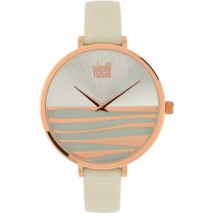 Visetti Violette Three Hands 38mm Rose Gold Stainless Steel Grey Leather Strap PE-912RI - 13442