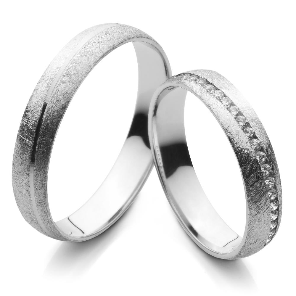 WEDDING RINGS Harmony Line Al'Oro White Gold PM-3038