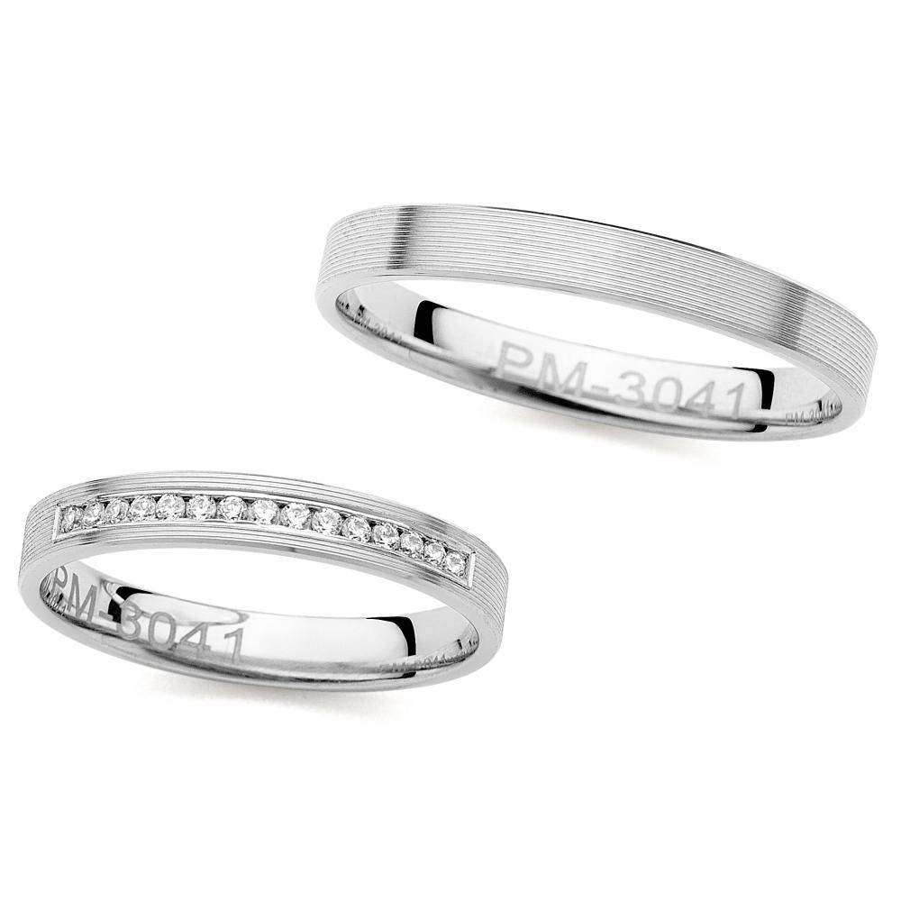 WEDDING RINGS Harmony Line Al'Oro White Gold PM-3041