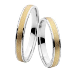 WEDDING RINGS Eros Line Al'Oro White and Yellow Gold PM-3084 - 56428