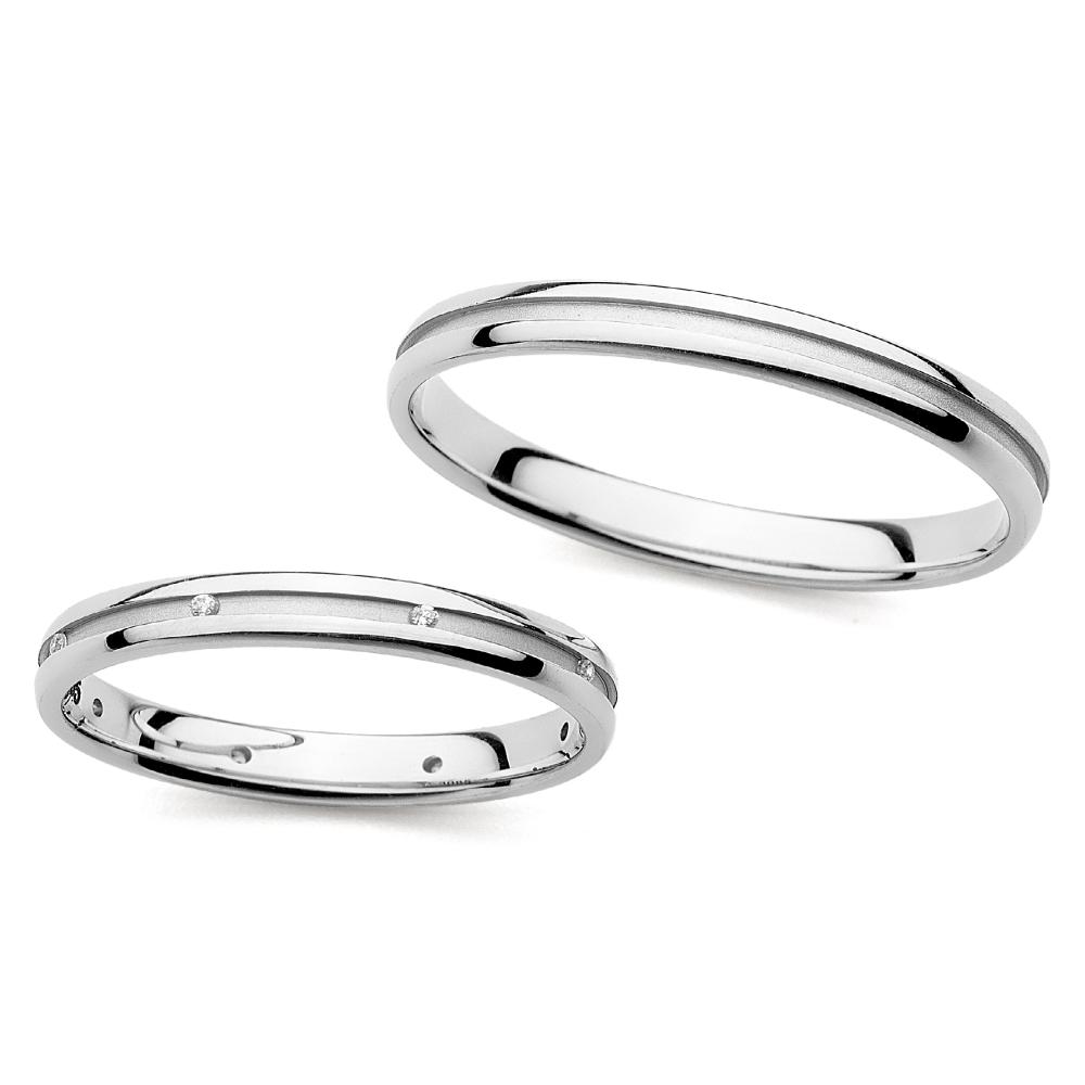 WEDDING RINGS Harmony Line Al'Oro White Gold PM-3085