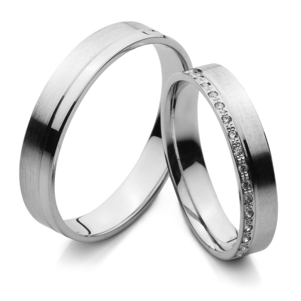 WEDDING RINGS Harmony Line Al'Oro White Gold PM-348