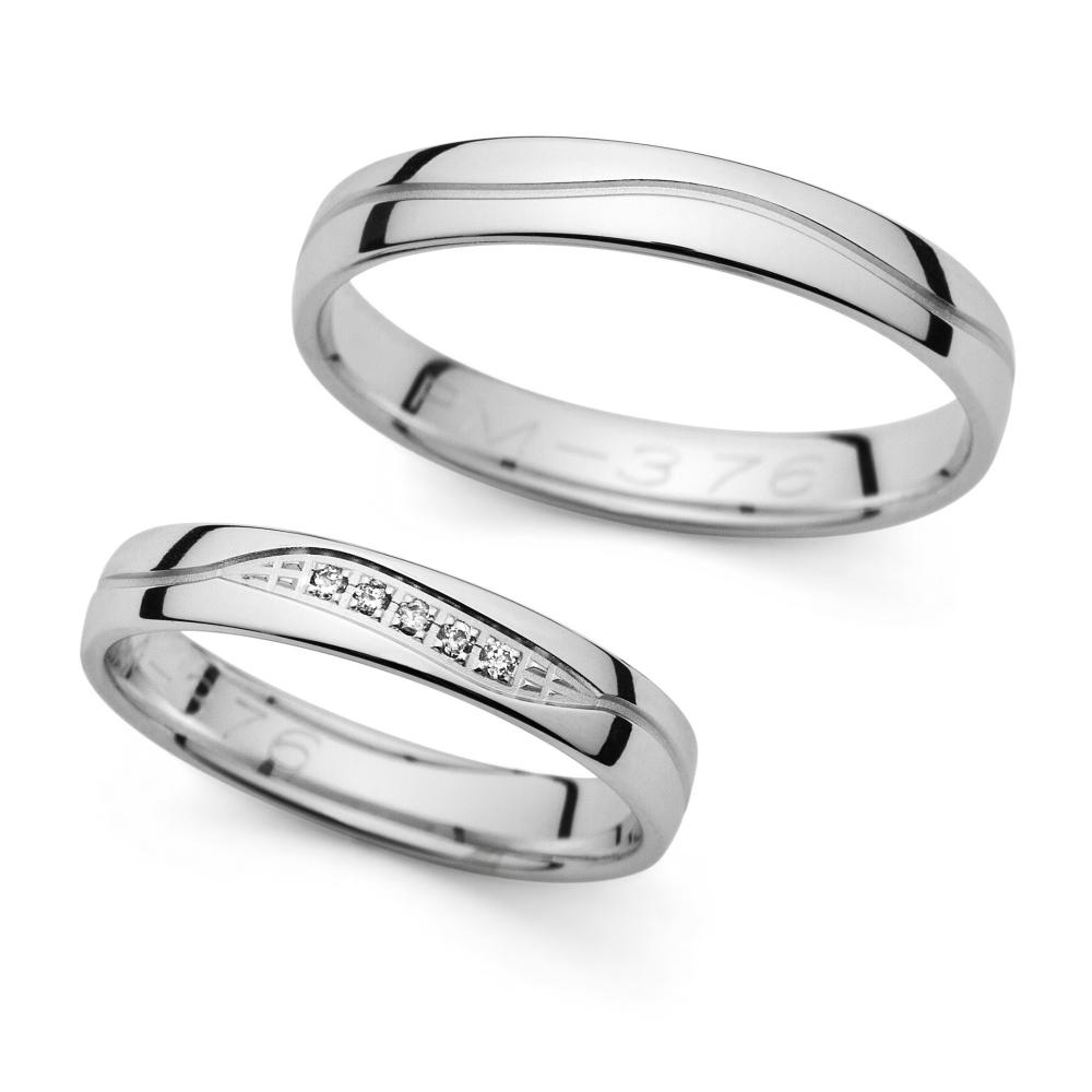 WEDDING RINGS Harmony Line Al'Oro White Gold PM-376