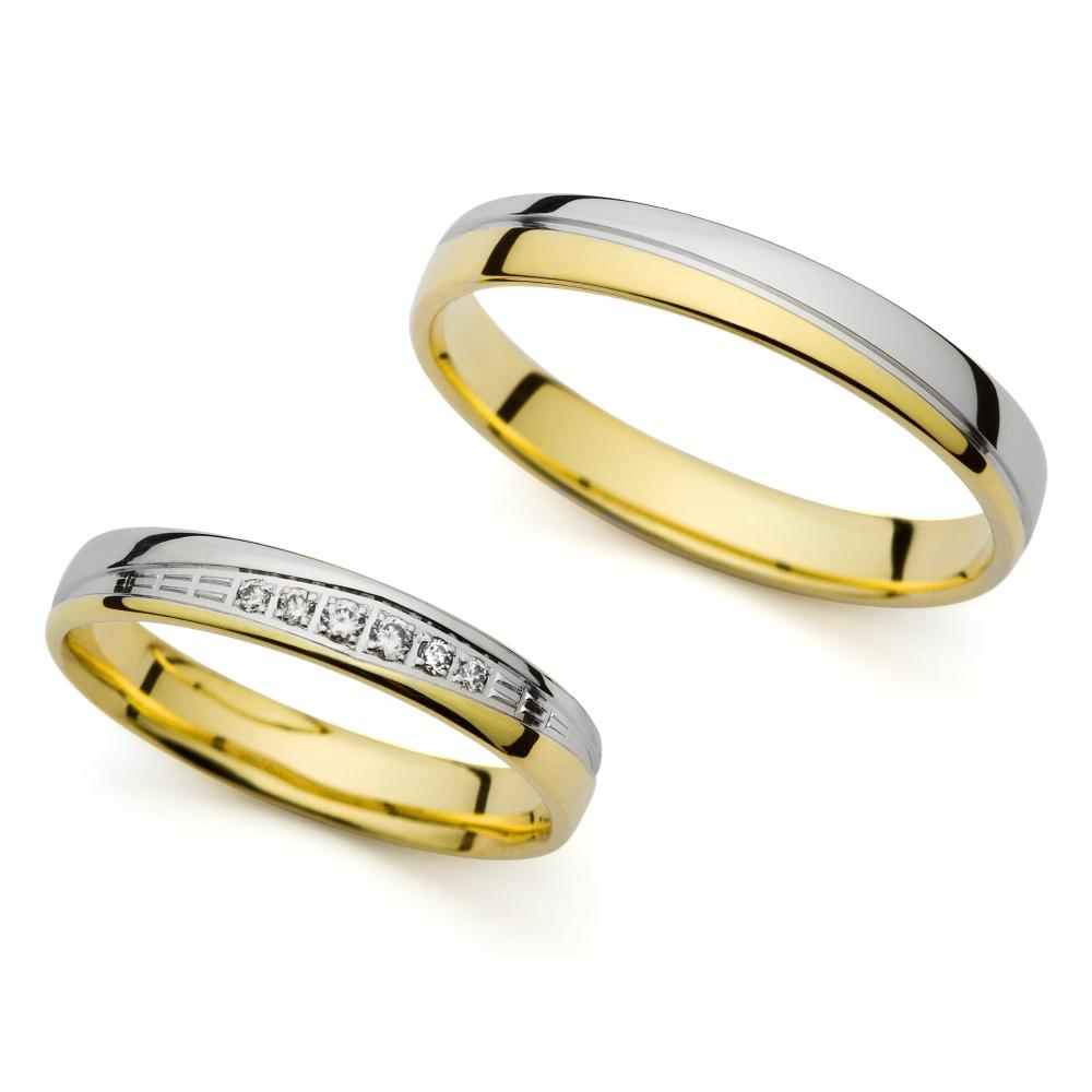 WEDDING RINGS Eros Line Al'Oro White and Yellow Gold PM-382