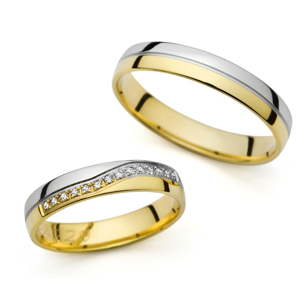 WEDDING RINGS Eros Line Al'Oro White and Yellow Gold PM-4229