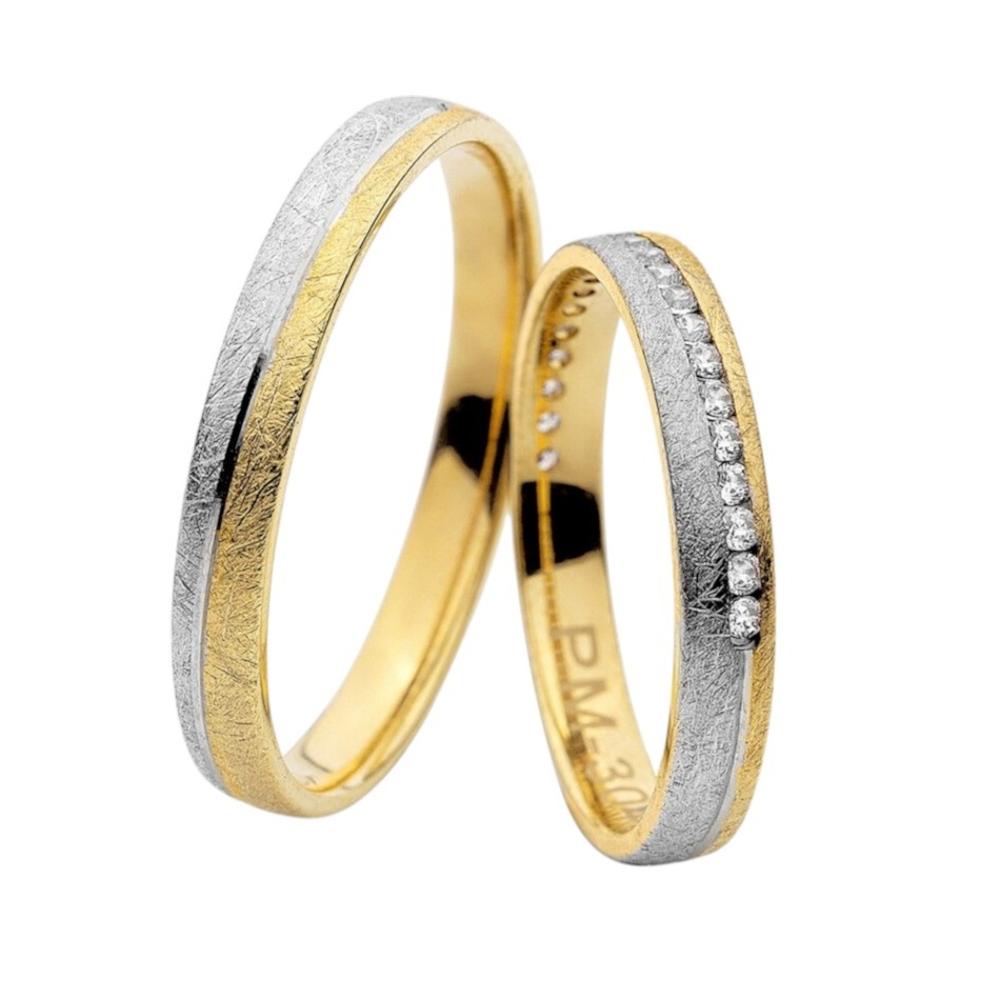 WEDDING RINGS Eros Line Al'Oro White and Yellow Gold PM-3044