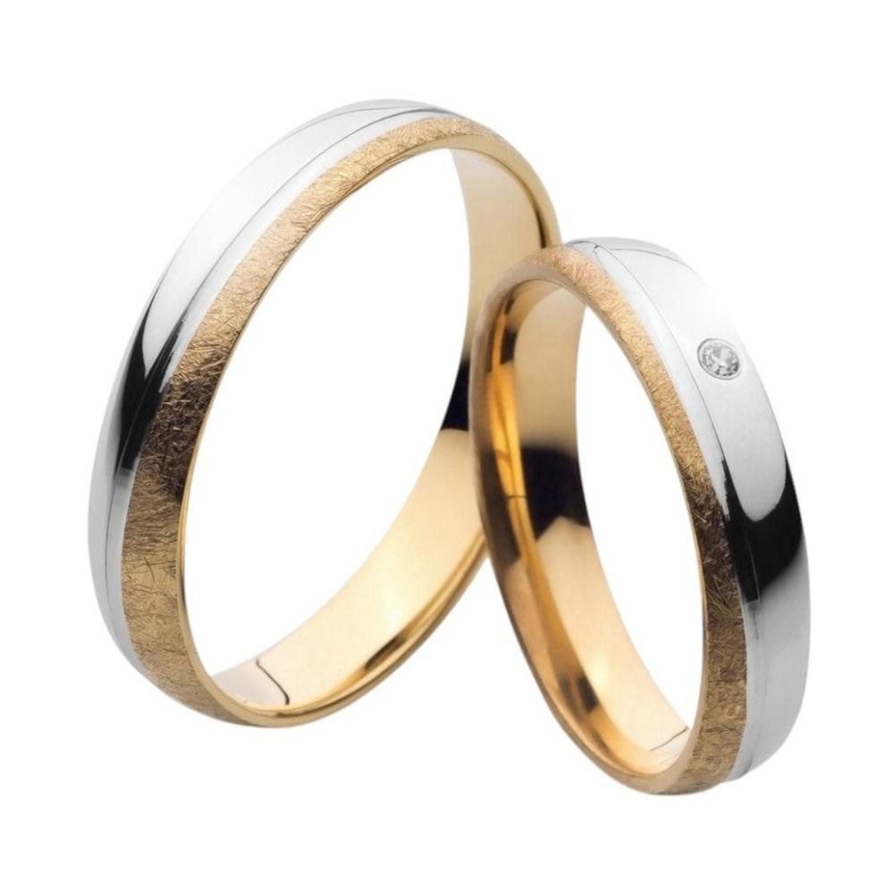 WEDDING RINGS Eros Line Al'Oro White and Yellow Gold PM-3055