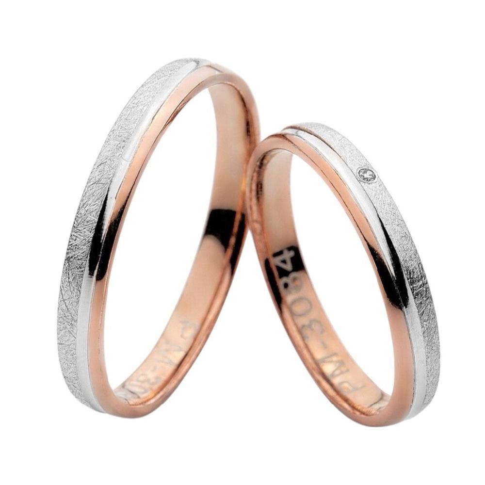 WEDDING RINGS Eros Line Al'Oro White and Rose Gold PM-3084