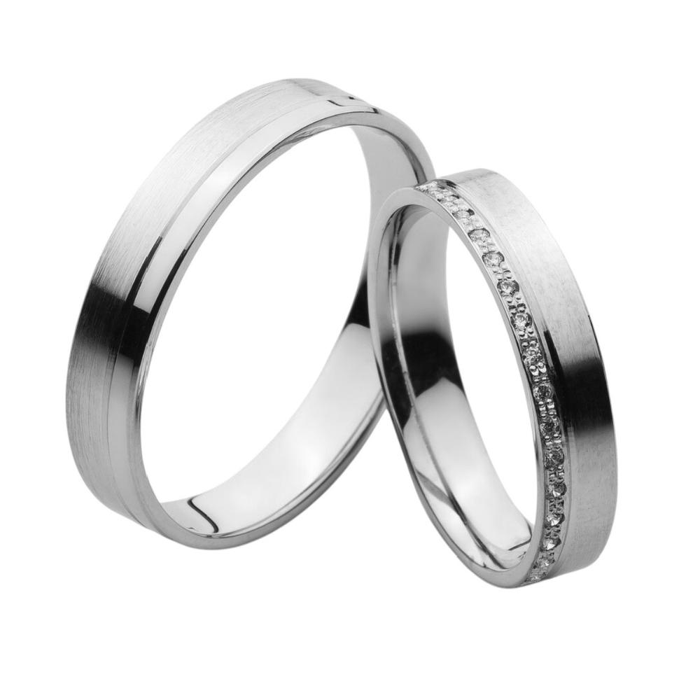 WEDDING RINGS Harmony Line Al'Oro White Gold PM-348