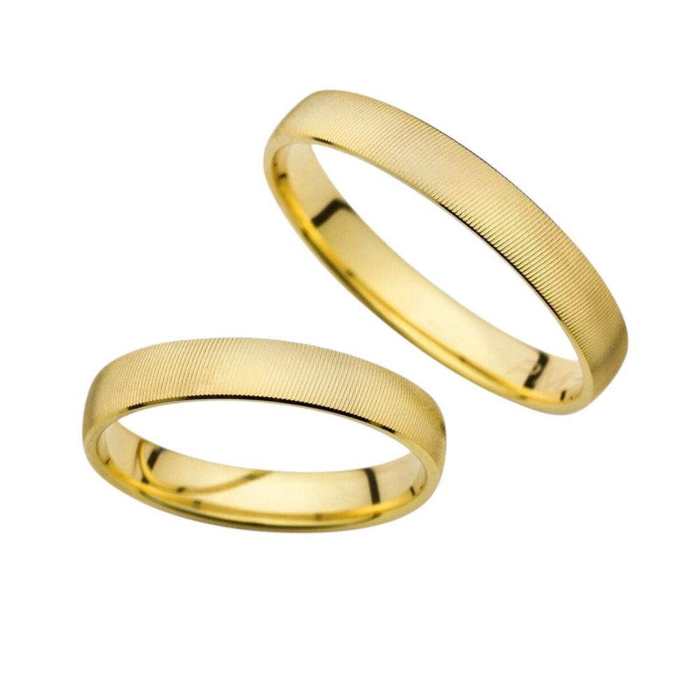 WEDDING RINGS Anaglyph Line Al'Oro Yellow Gold PM-369