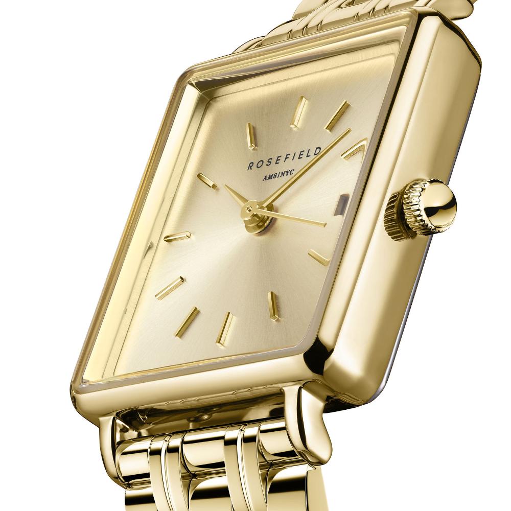 ROSEFIELD The Boxy XS Gold Dial 22mm Gold Stainless Steel Bracelet QCGSG-Q048