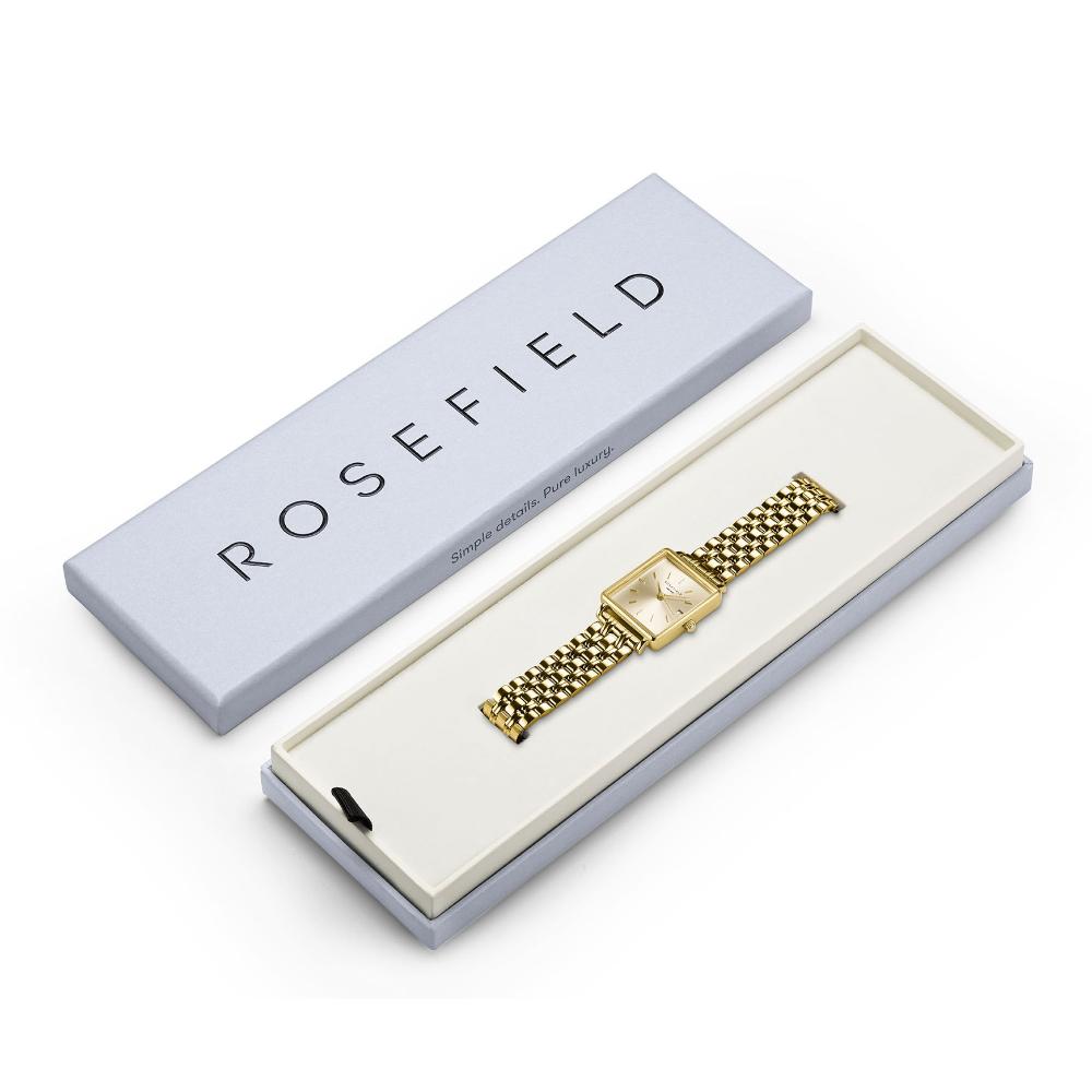 ROSEFIELD The Boxy XS Gold Dial 22mm Gold Stainless Steel Bracelet QCGSG-Q048