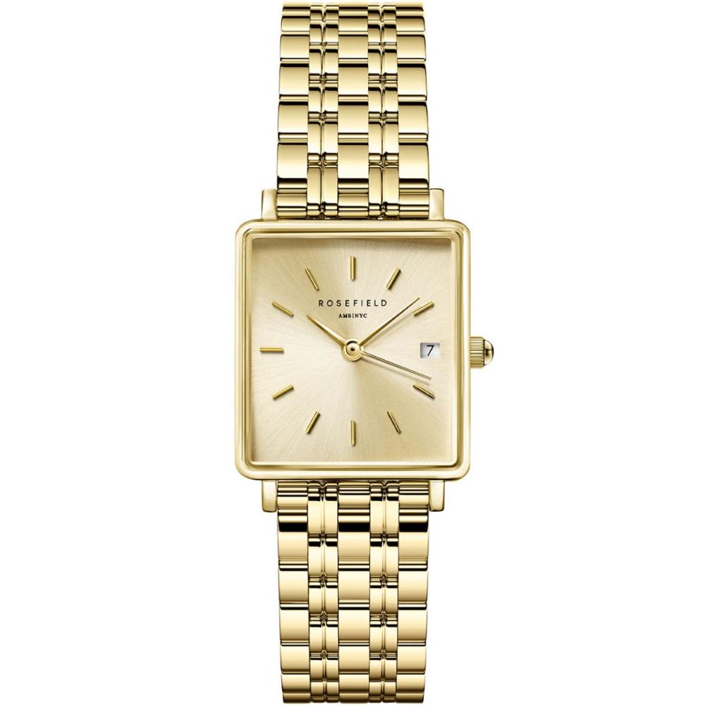 ROSEFIELD The Boxy XS Gold Dial 22mm Gold Stainless Steel Bracelet QCGSG-Q048
