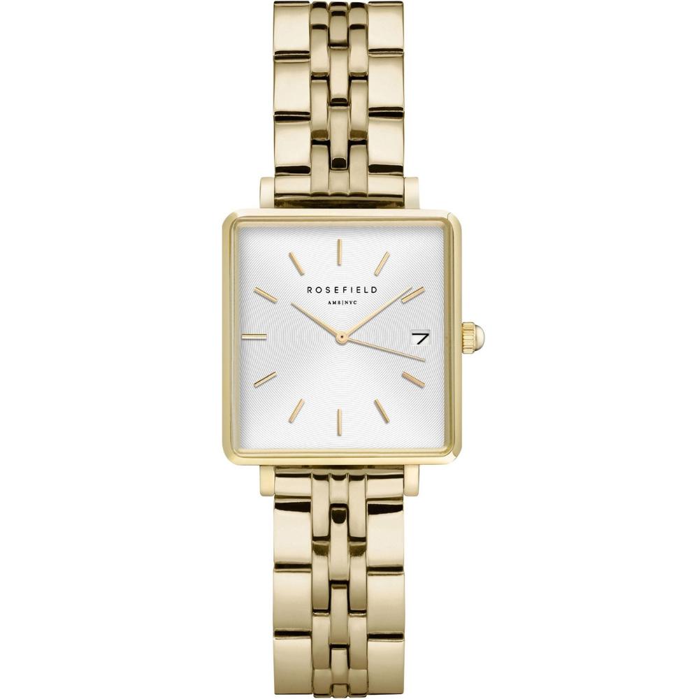 ROSEFIELD The Boxy XS White Dial 22mm Gold Stainless Steel Bracelet QMWSG-Q021