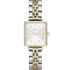 ROSEFIELD The Boxy XS White Sunray 22x24mm Two Tone Gold Stainless Steel Bracelet QMWSSG-Q023 - 0