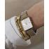 ROSEFIELD The Boxy White Dial 26mm Two Tone Gold Stainless Steel Bracelet QVSGD-Q013 - 1