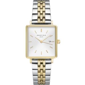 ROSEFIELD The Boxy White Dial 26mm Two Tone Gold Stainless Steel Bracelet QVSGD-Q013 - 24565