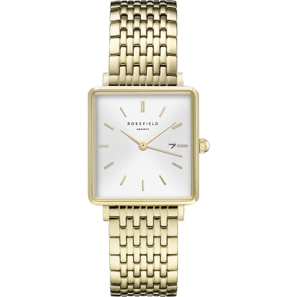 ROSEFIELD The Boxy White Dial 26mm Gold Stainless Steel Bracelet QWSG-Q09