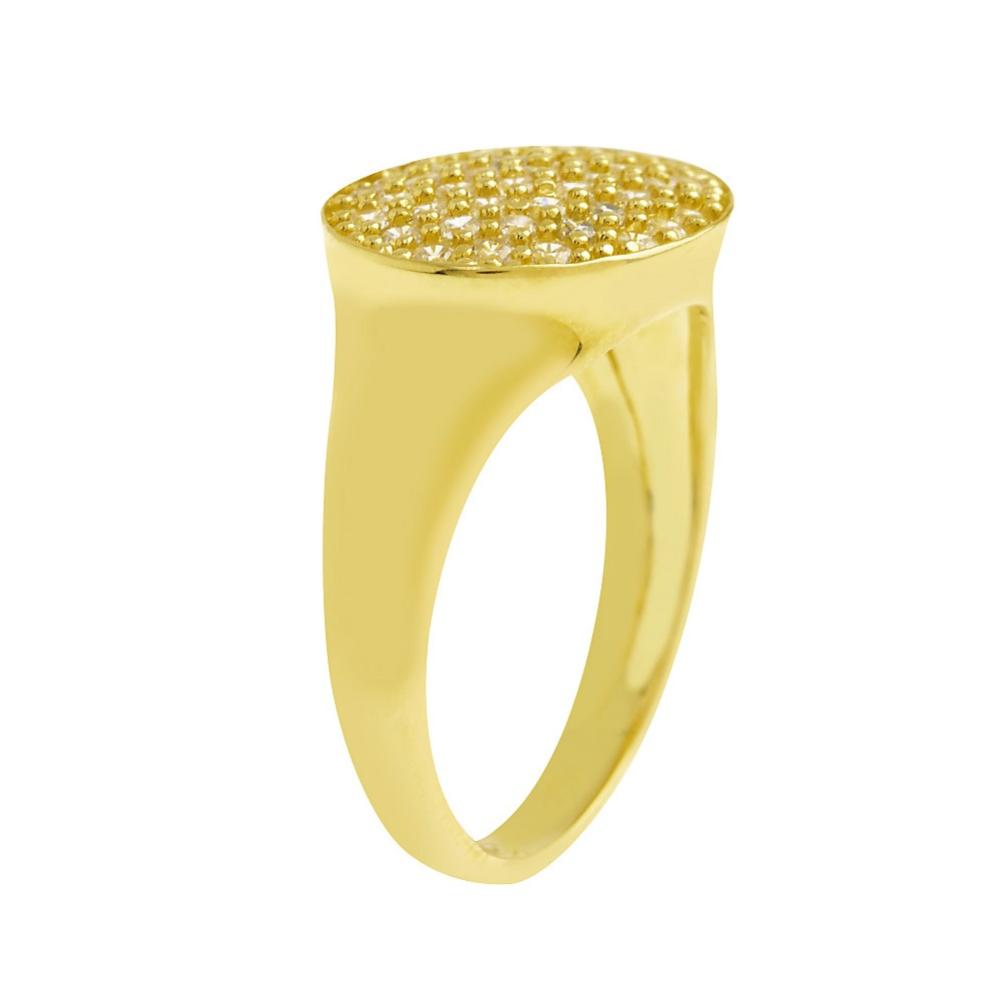 RING Chevalier SENZIO Collection K14 Yellow Gold with Zircon Stones R0054