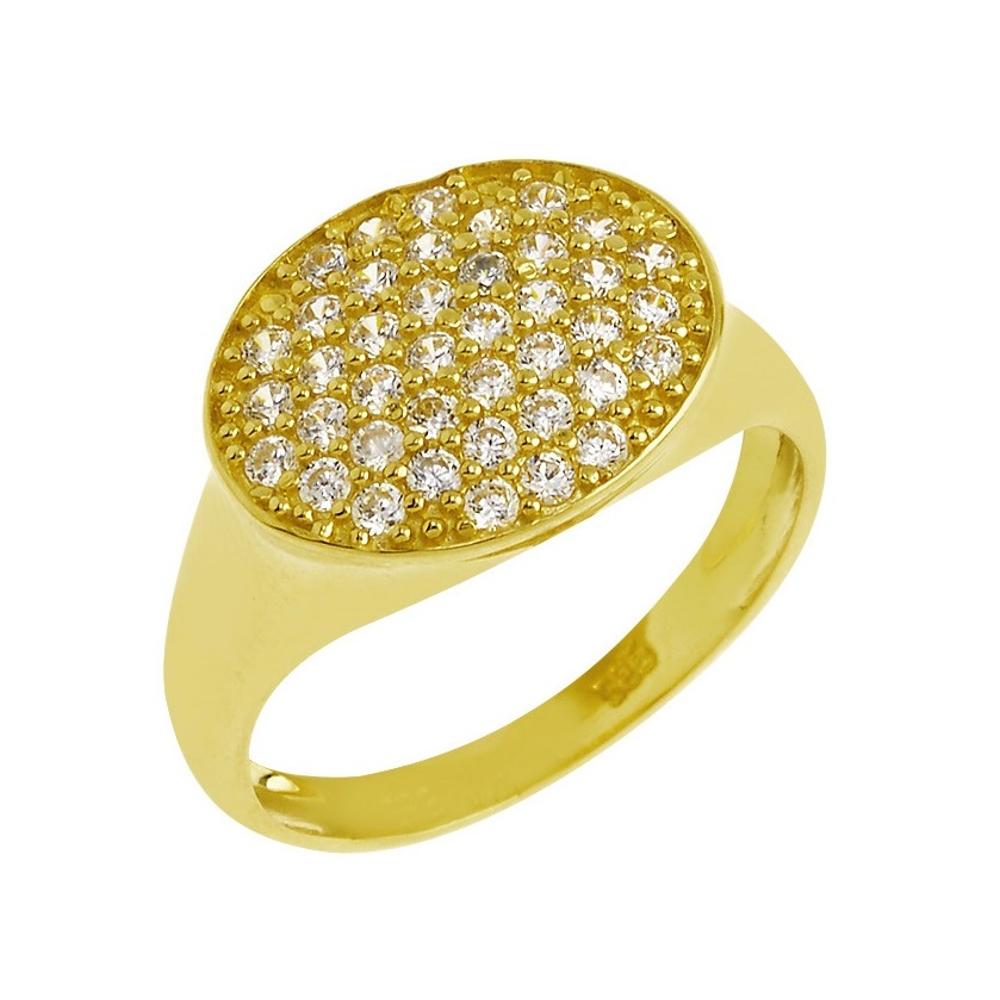 RING Chevalier SENZIO Collection K14 Yellow Gold with Zircon Stones R0054