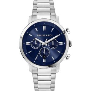 TRUSSARDI T-Couple Dual Time 43mm Silver Stainless Steel Bracelet R2453147013 - 36955