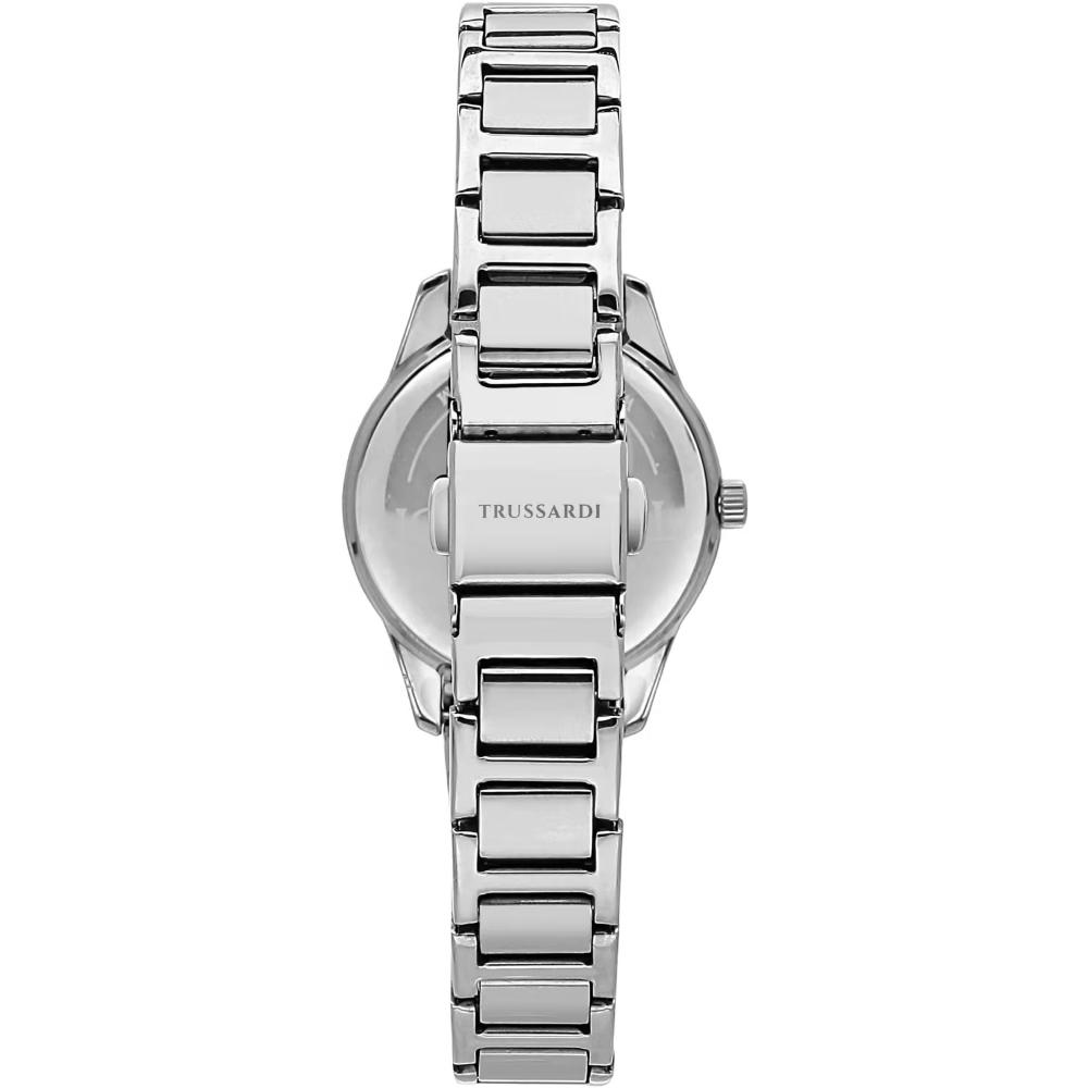 TRUSSARDI T-Sky Crystals Rose Gold Dial 30mm Silver Stainless Steel Bracelet R2453151521