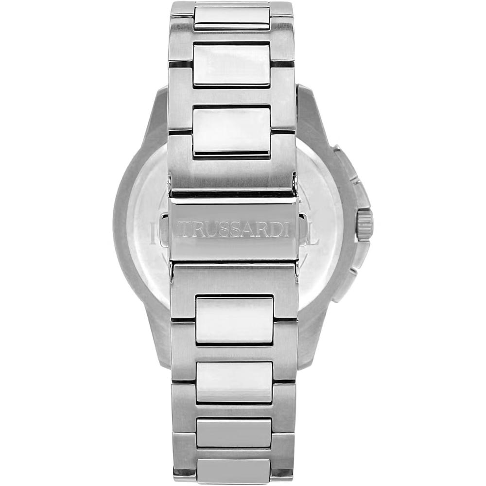 TRUSSARDI T-Hawk Chronograph Black Dial 44mm Silver Stainless Steel Bracelet R2453153004