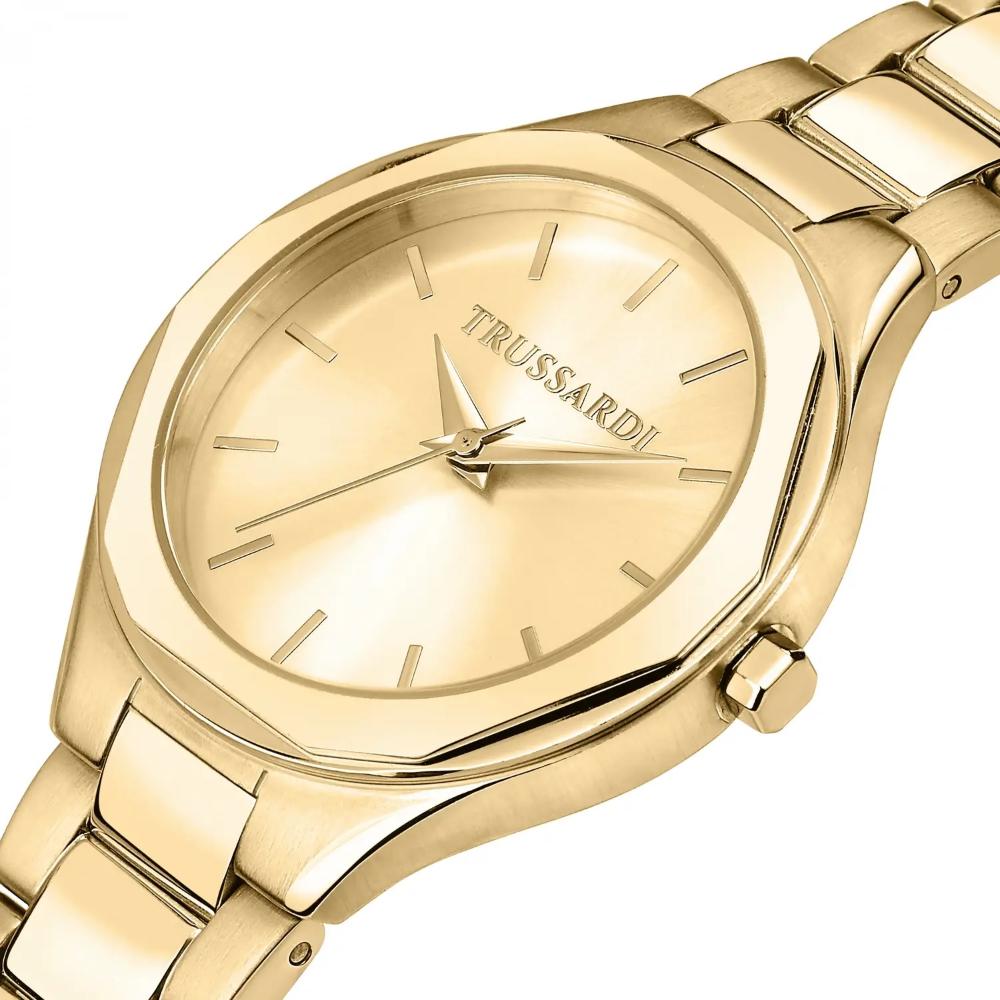 TRUSSARDI T-Small Gold Dial 32mm Gold Stainless Steel Bracelet R2453157505