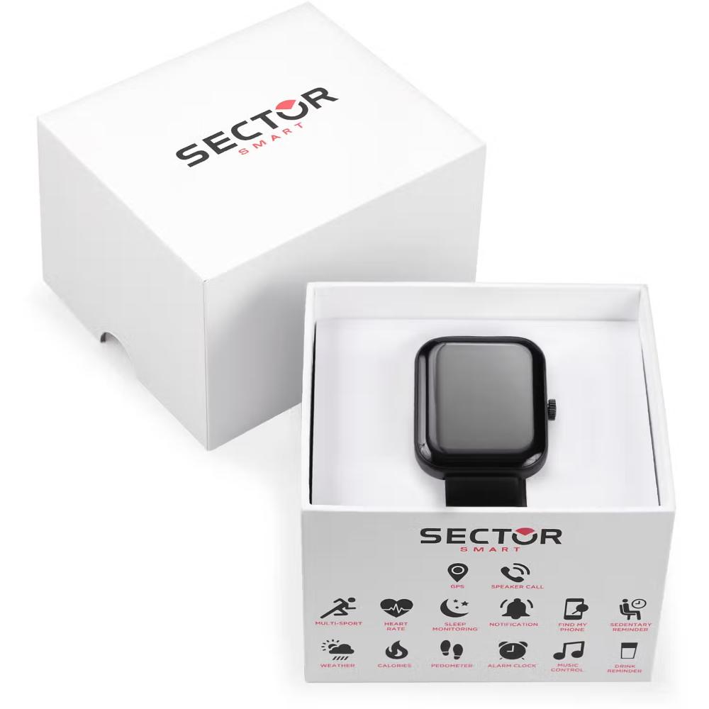 SECTOR S-03 Smartwatch 43.5mm Black Silicone Strap R3251282001 - 8