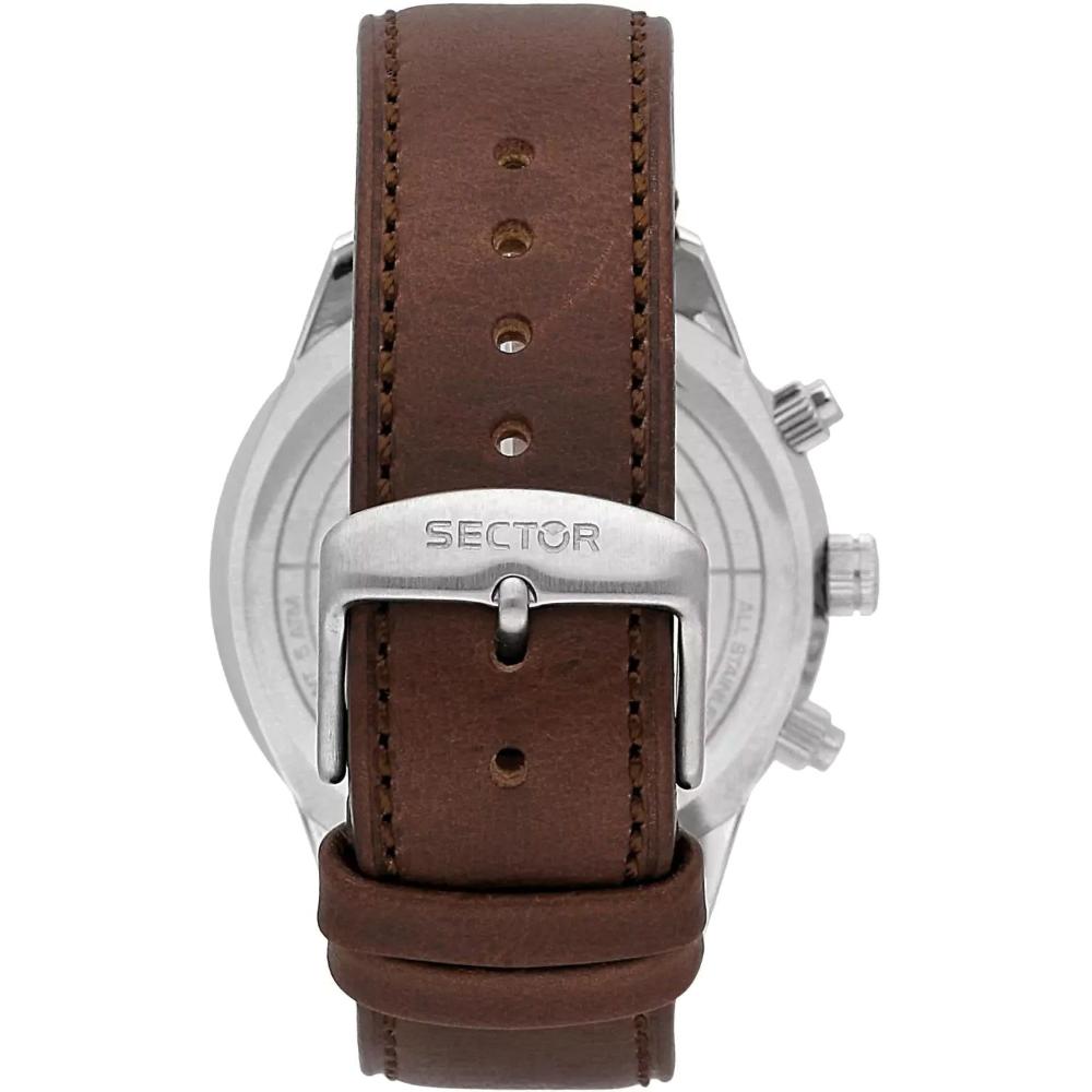 SECTOR 670 Multifunction 45mm Silver Stainless Steel Brown Leather Strap R3251540001