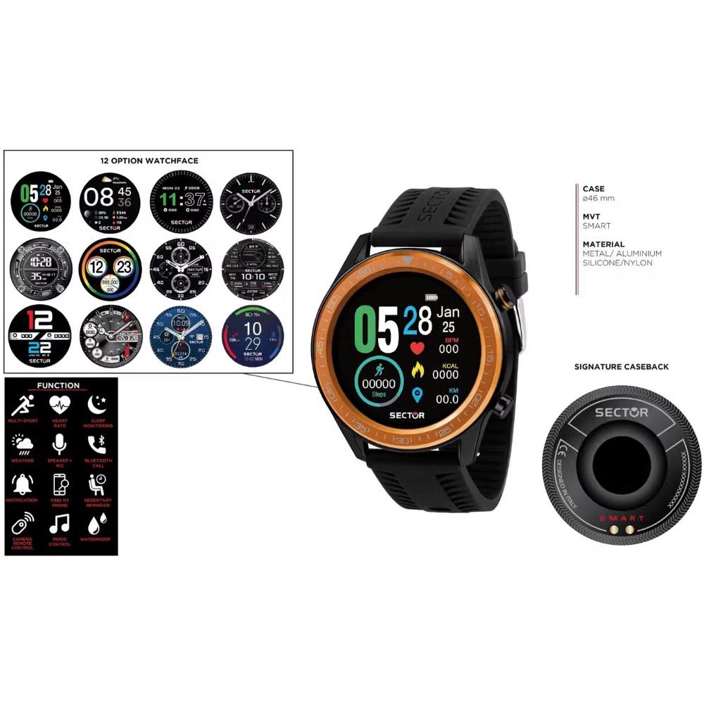 SECTOR S-02 Smartwatch 46mm Black Silicone Strap R3251545003 - 6