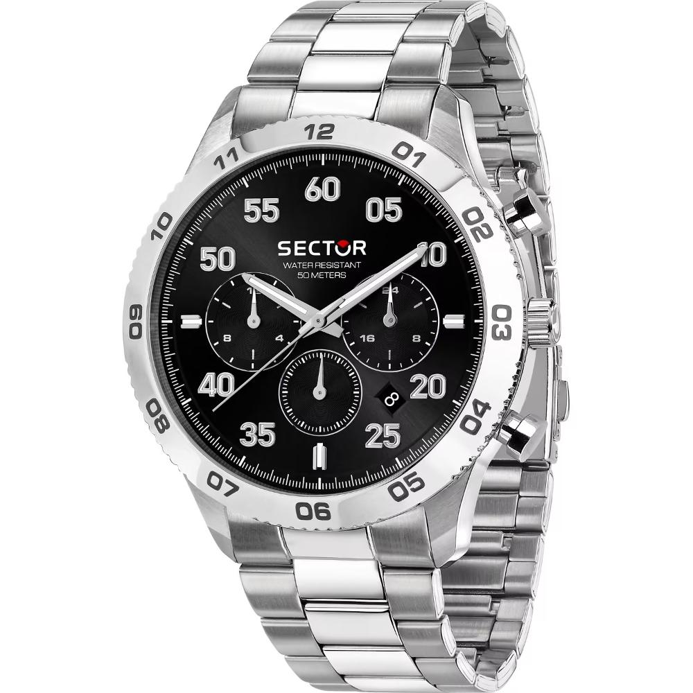 SECTOR 270 Multifunction Black Dial 45mm Silver Stainless Steel Bracelet R3253578032