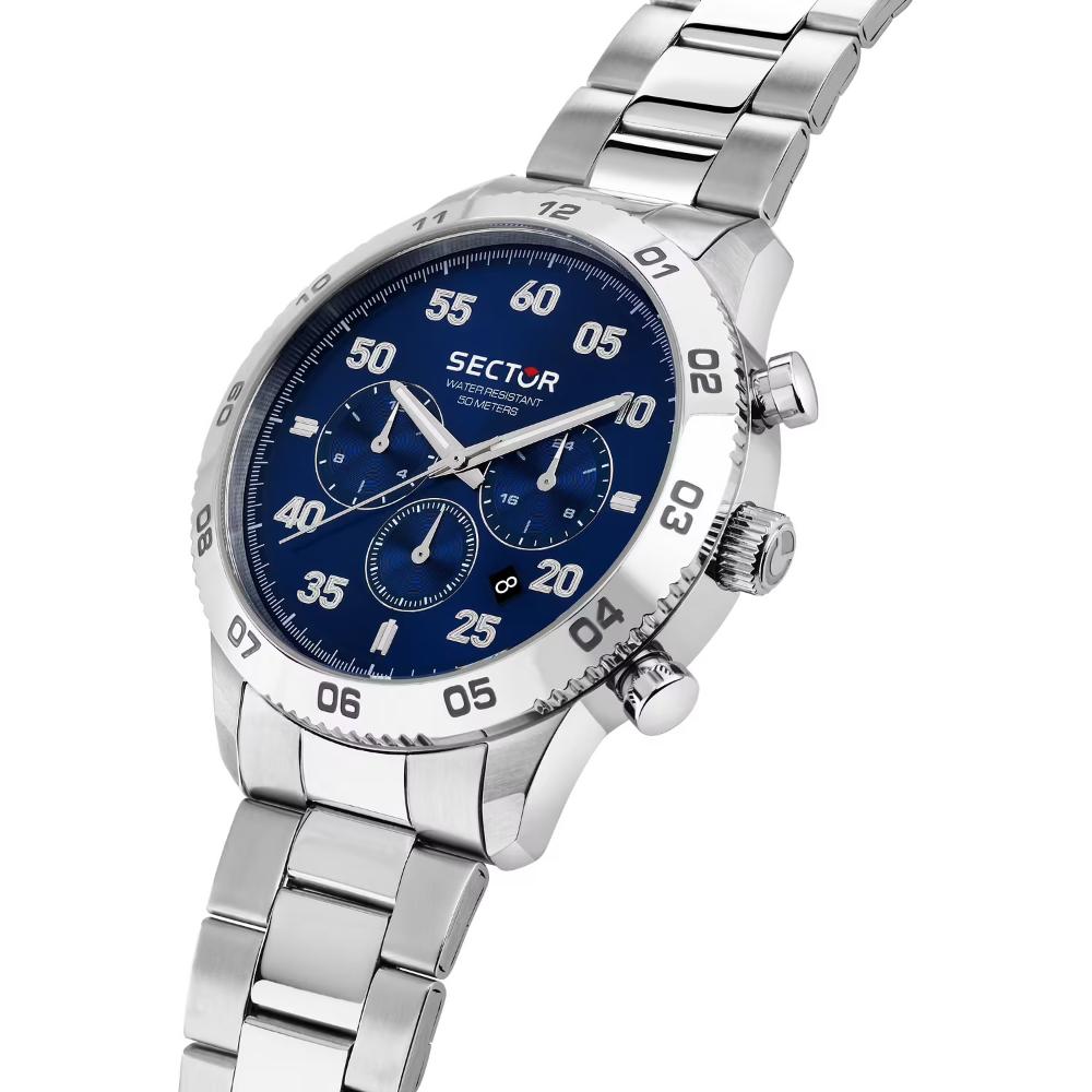 SECTOR 270 Multifunction Blue Dial 45mm Silver Stainless Steel Bracelet R3253578033