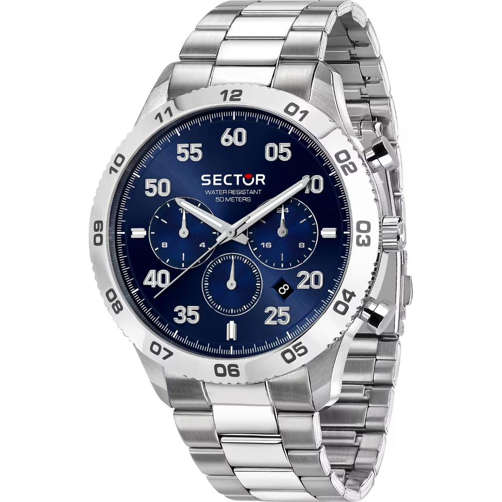 SECTOR 270 Multifunction Blue Dial 45mm Silver Stainless Steel Bracelet R3253578033