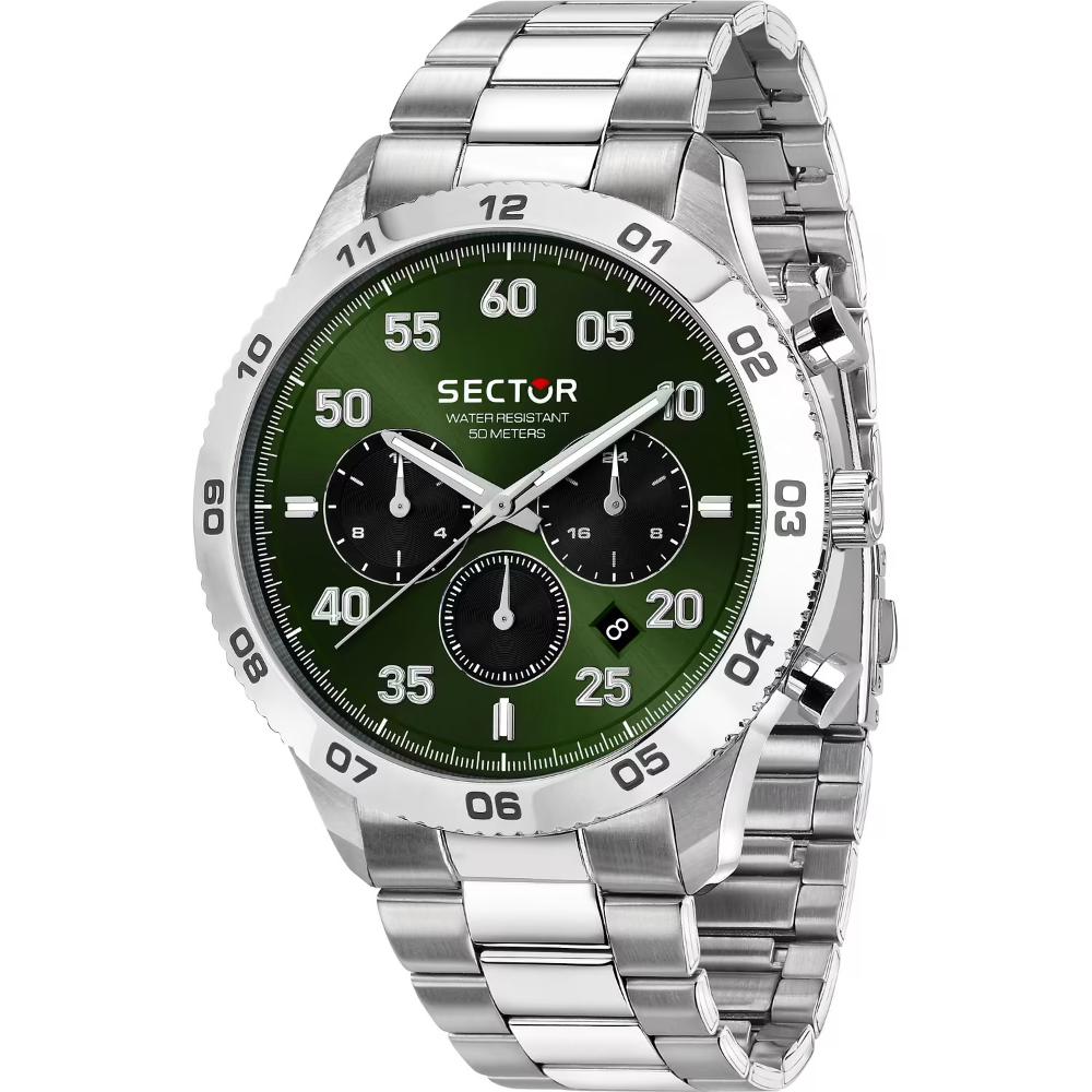 SECTOR 270 Multifunction Green Dial 45mm Silver Stainless Steel Bracelet R3253578034