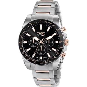 SECTOR 450 Chronograph Black Dial 43mm Two Tone Rose Gold Stainless Steel Bracelet R3273776007 - 51613