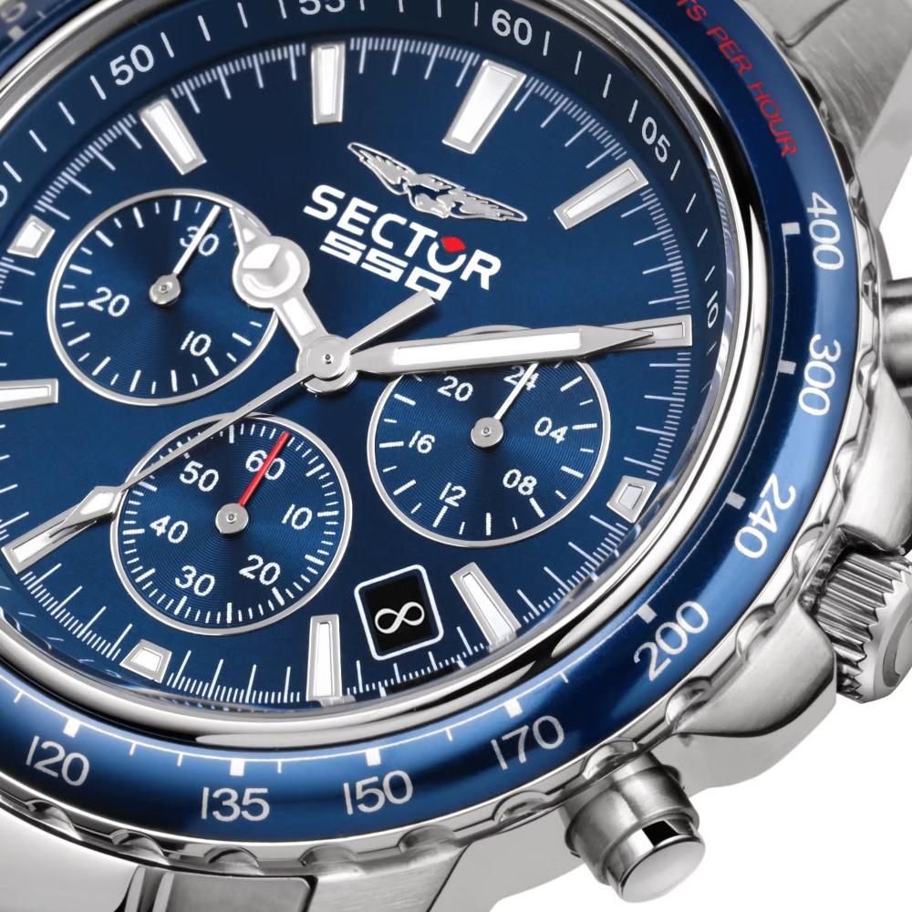 SECTOR 550 Chronograph 42mm Silver Stainless Steel Bracelet R3273993003