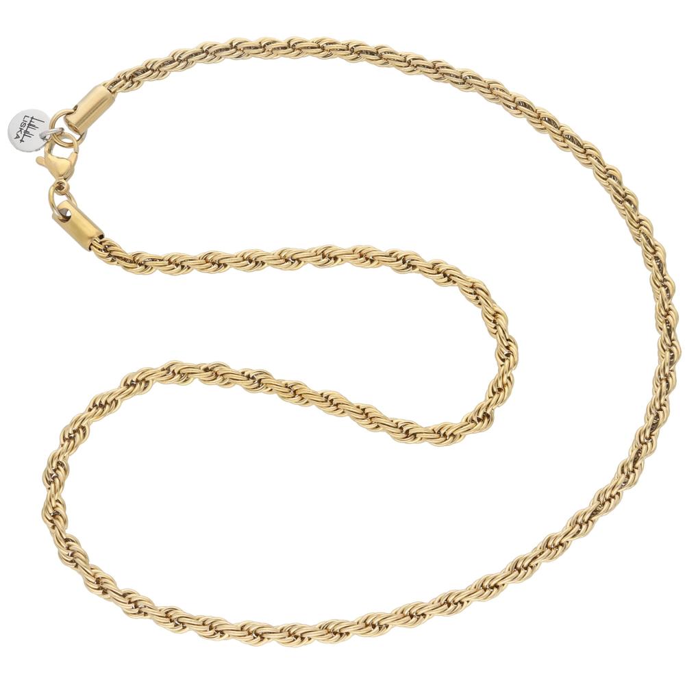 NECKLACE Men's LISKA from Gold-Plated Stainless Steel RB182CD-4D