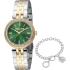 ROBERTO CAVALLI Glam Green Dial 30mm Two Tone Gold Stainless Steel Bracelet Gift Set RC5L031M0095 - 0