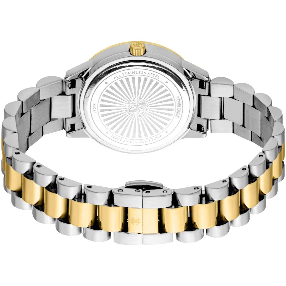 ROBERTO CAVALLI Core Gift Set Silver Dial 32mm Two Tone Gold Stainless Steel Bracelet RC5L037M2055