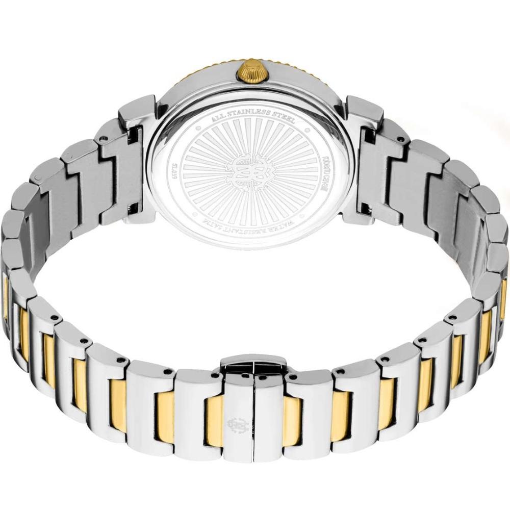 ROBERTO CAVALLI Glam Crystals Silver Dial 32mm Two Tone Gold Stainless Steel Bracelet RC5L039M1085