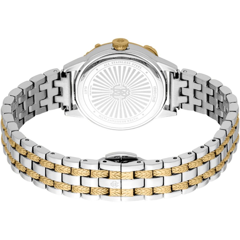 ROBERTO CAVALLI Snake Core Silver Dial 30mm Two Tone Gold Stainless Steel Bracelet Gift Set RC5L077M0085