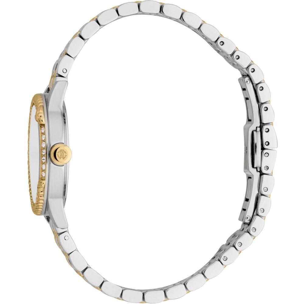 ROBERTO CAVALLI Snake Core Silver Dial 30mm Two Tone Gold Stainless Steel Bracelet Gift Set RC5L077M0085