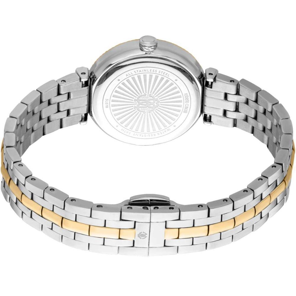 ROBERTO CAVALLI Snake Core Crystals Silver Dial 30mm Two tone Gold Stainless Steel Bracelet Gift Set RC5L078M0055
