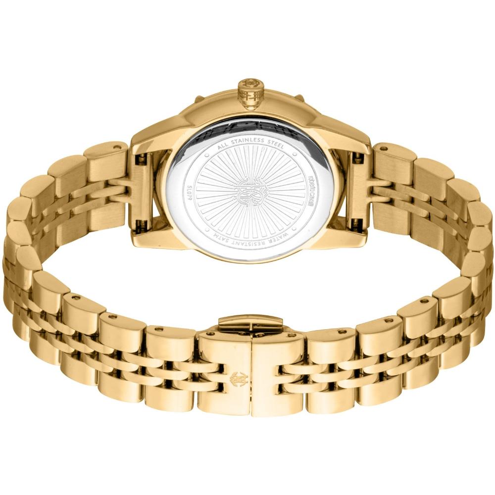 ROBERTO CAVALLI Core Crystals White Pearl Dial 30mm Gold Stainless Steel Bracelet RC5L079M0055