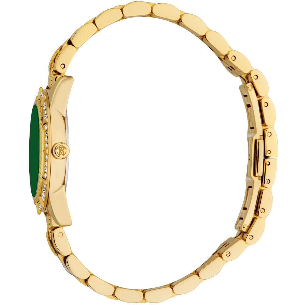 ROBERTO CAVALLI Core Crystals Green Dial 30mm Gold Stainless Steel Bracelet RC5L079M0065