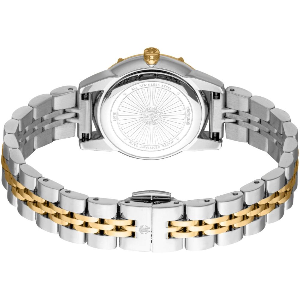 ROBERTO CAVALLI Core Crystals Silver Dial 30mm Two Tone Gold Stainless Steel Bracelet RC5L079M0085